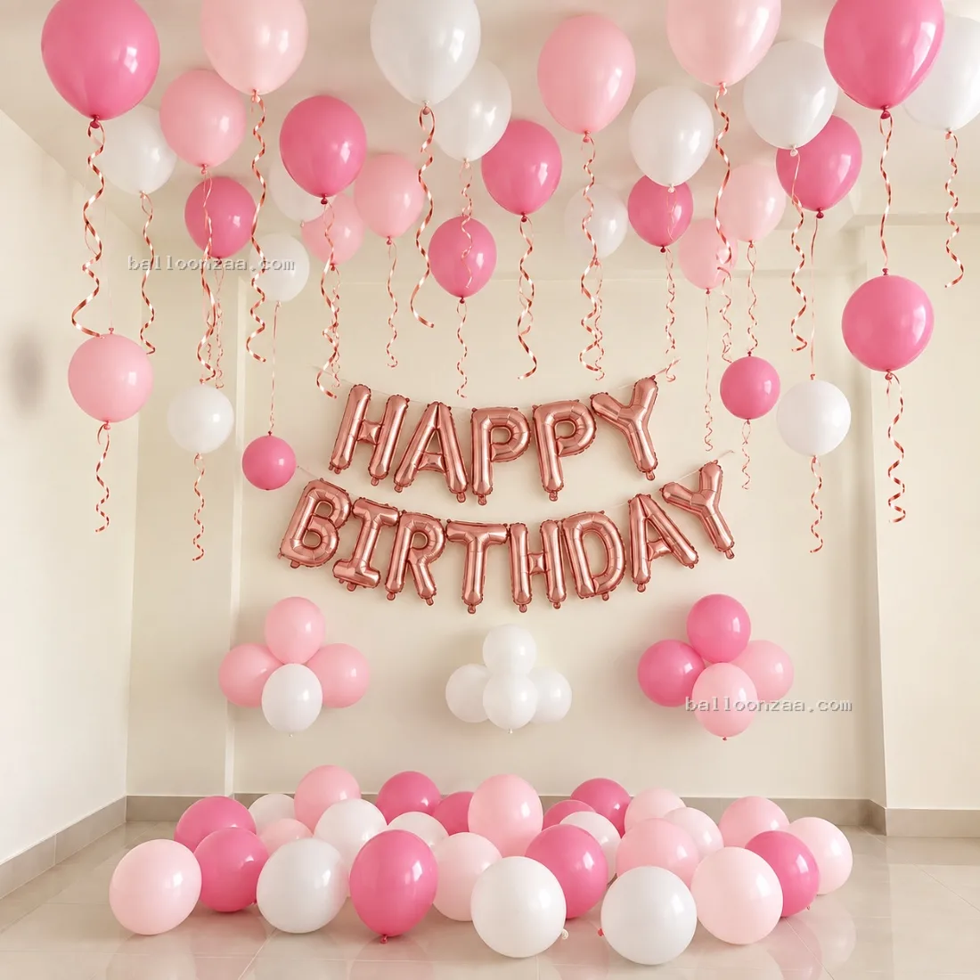 Classic Pink & White Birthday Decoration