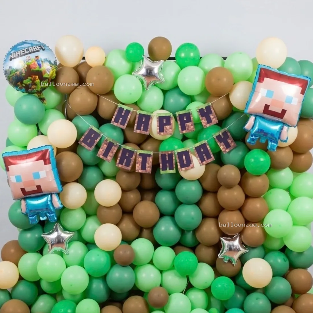 Minecraft Gamer Birthday Balloon Wall Backdrop Decoration in Navi Mumbai - Decoration Photo 2